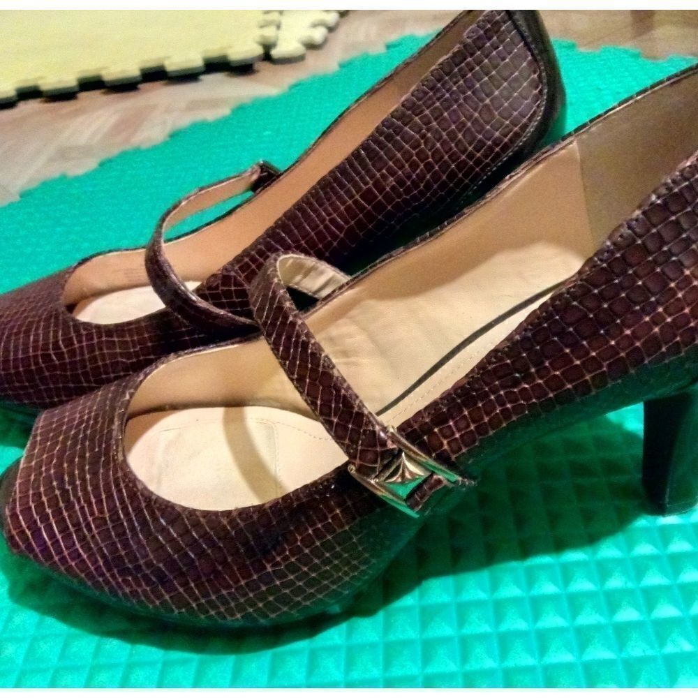 Alex Marie Burgundy Alligator print heels